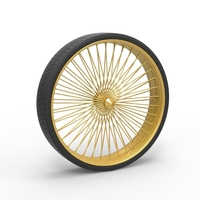 50 inch Wire wheel of Donk car Scale 1:25 - Thumbnail 1