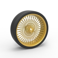 30 inch Wire wheel of Donk car Scale 1:25 - Thumbnail 1