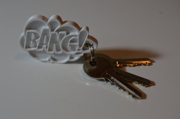 BANG! Comic Keychain Hanger 3D Print 58836