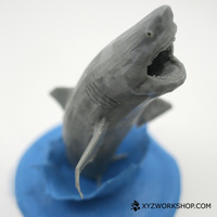Flying White Shark Figurine (Low Poly) - Thumbnail 1