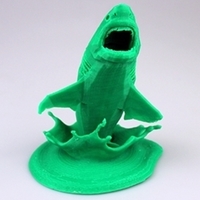 Small Flying White Shark Figurine (Low Poly) 3D Printing 5892
