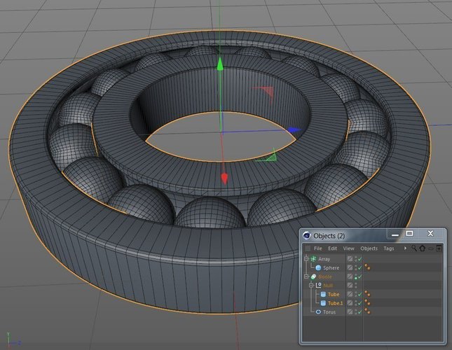 Ball Bearing - Cinema 4D parametric model  3D Print 58993