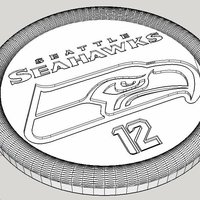Small Seahawks Coaster 3D Printing 59457
