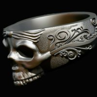 Small Skull Ring 2 3D Printing 59651