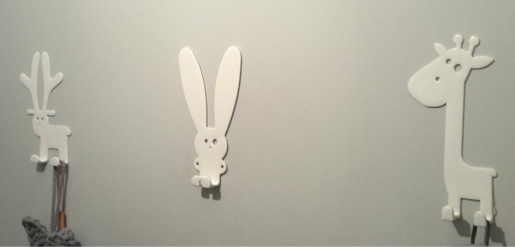 Wall clothes hangers -  Bunny & Giraf & Rudi 3D Print 59807