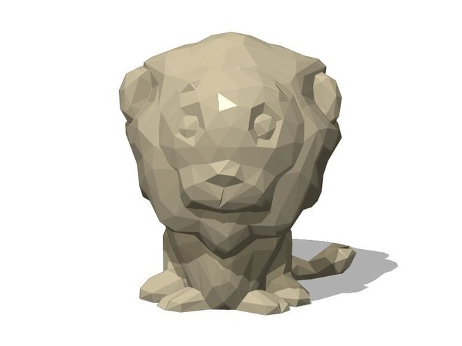 Low Poly Lion 3D Print 59826