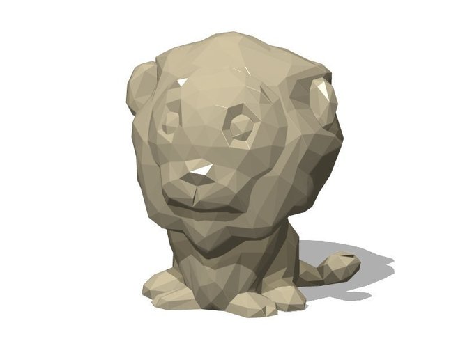 Low Poly Lion 3D Print 59827