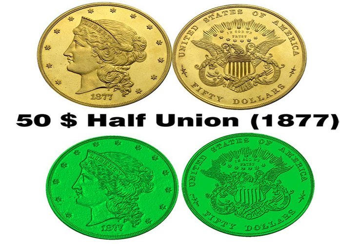 Coin & Medal 50 $ Half Union (1877) 3D Print 59837