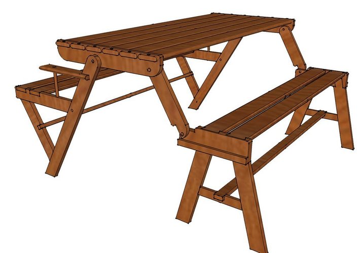 Convertible picnic table 3D Print 59840