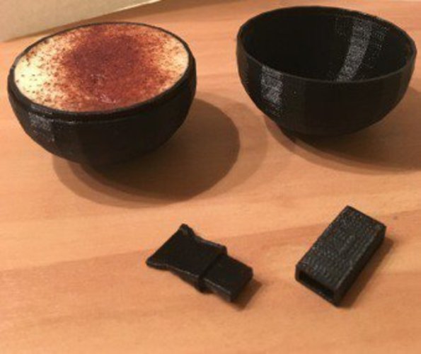 mini tiramisu bowl with integrated spoon 3D Print 59986