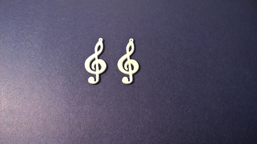 Printed Treble Clef Earring By Alen Kuhta Pinshape Treble Clef Earring Print 60070
