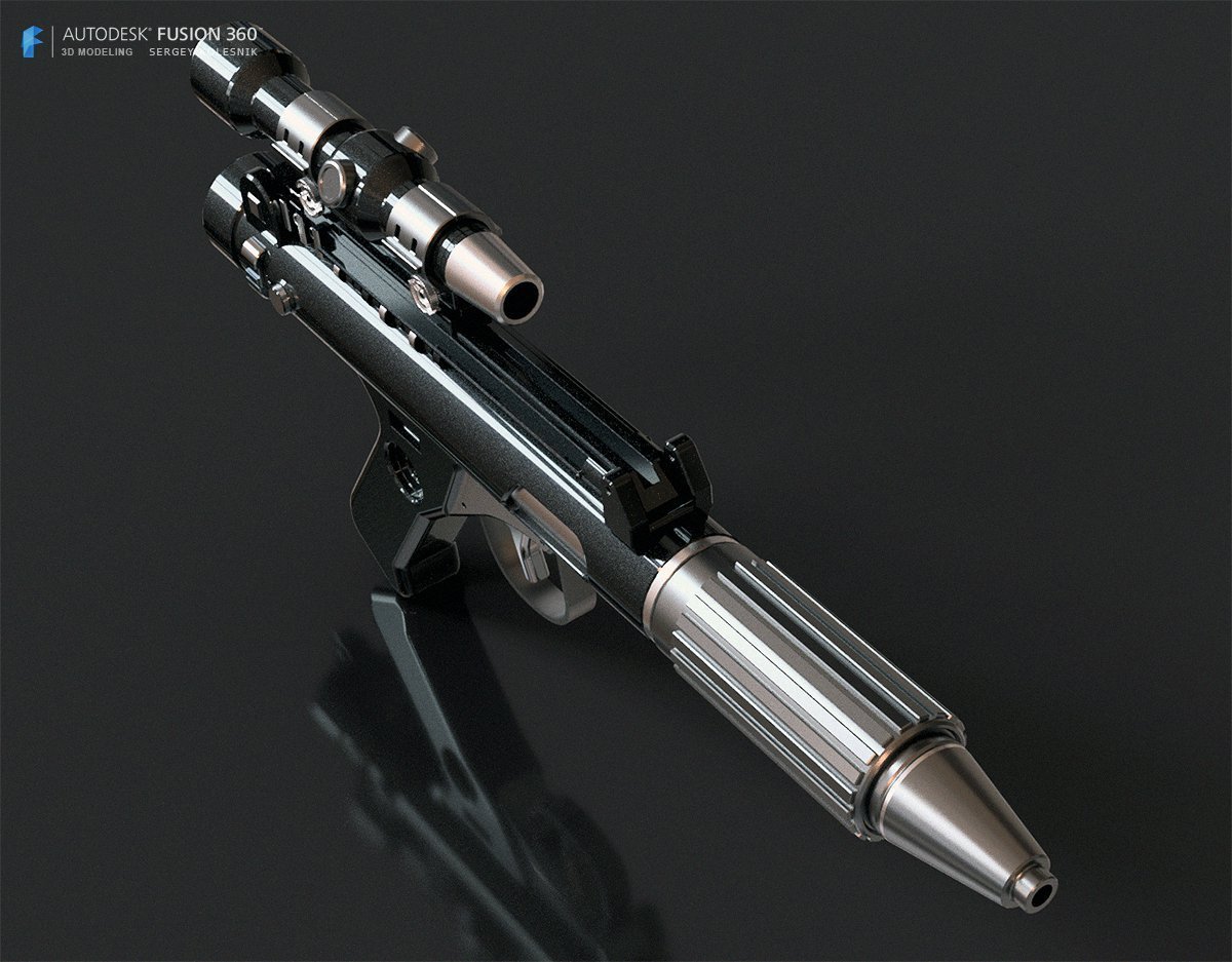 3D Printed DH-17 blaster pistol by Sergey Kolesnik