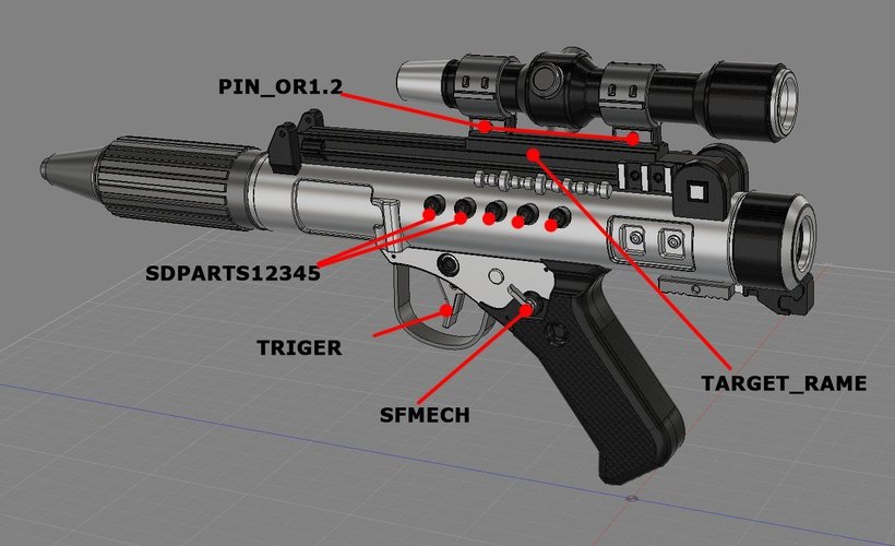 3D file DH17 blaster pistol Star Wars Prop Replica Cosplay Gun Weapon 🔫・3D  printable design to download・Cults