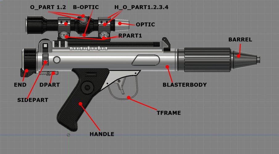 DH-17 blaster pistol 3D Print 60153