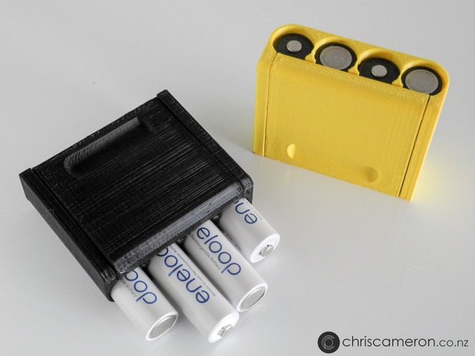 4 in a row AA battery Speed Light Speed Loader  3D Print 60189