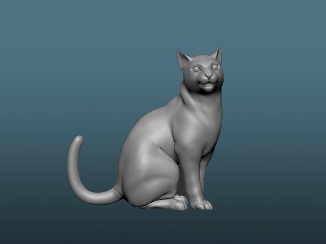 Cat Sitting 3D Print 60495