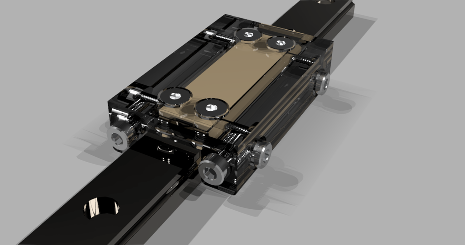 Printed Adjustable Clearance 12mm Linear Rail Glide Carriage