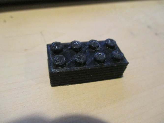 Legotype Block 2 x 4 Pegs 3D Print 60892