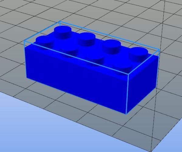 Legotype Block 2 x 4 Pegs 3D Print 60894
