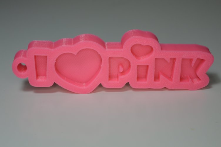 I Love Pink Keychain Hanger 3D Print 61080