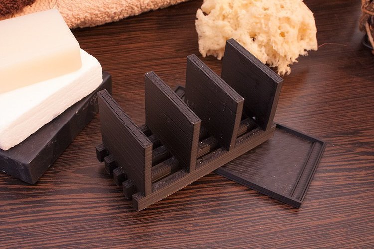 Three soaps holder with tray 3D Print 61102