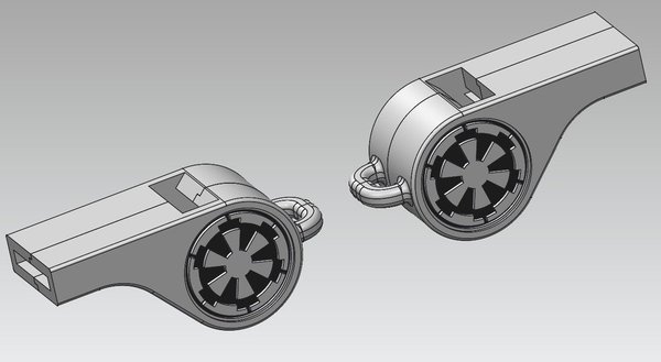 Medium Whistle - Klingon & Star Wars 3D Printing 61167