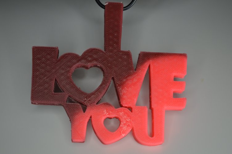 Special Valentine's Day I Love You Keychain Hanger Necklace 3D Print 61479