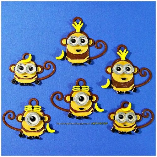 Monkey Minions Keychain / Magnets 3D Print 61492