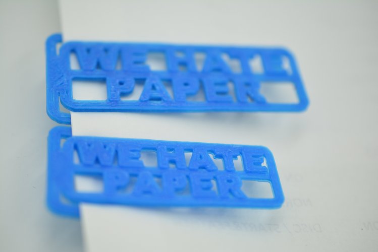 "We Hate Paper" Paper Clip 3D Print 61619