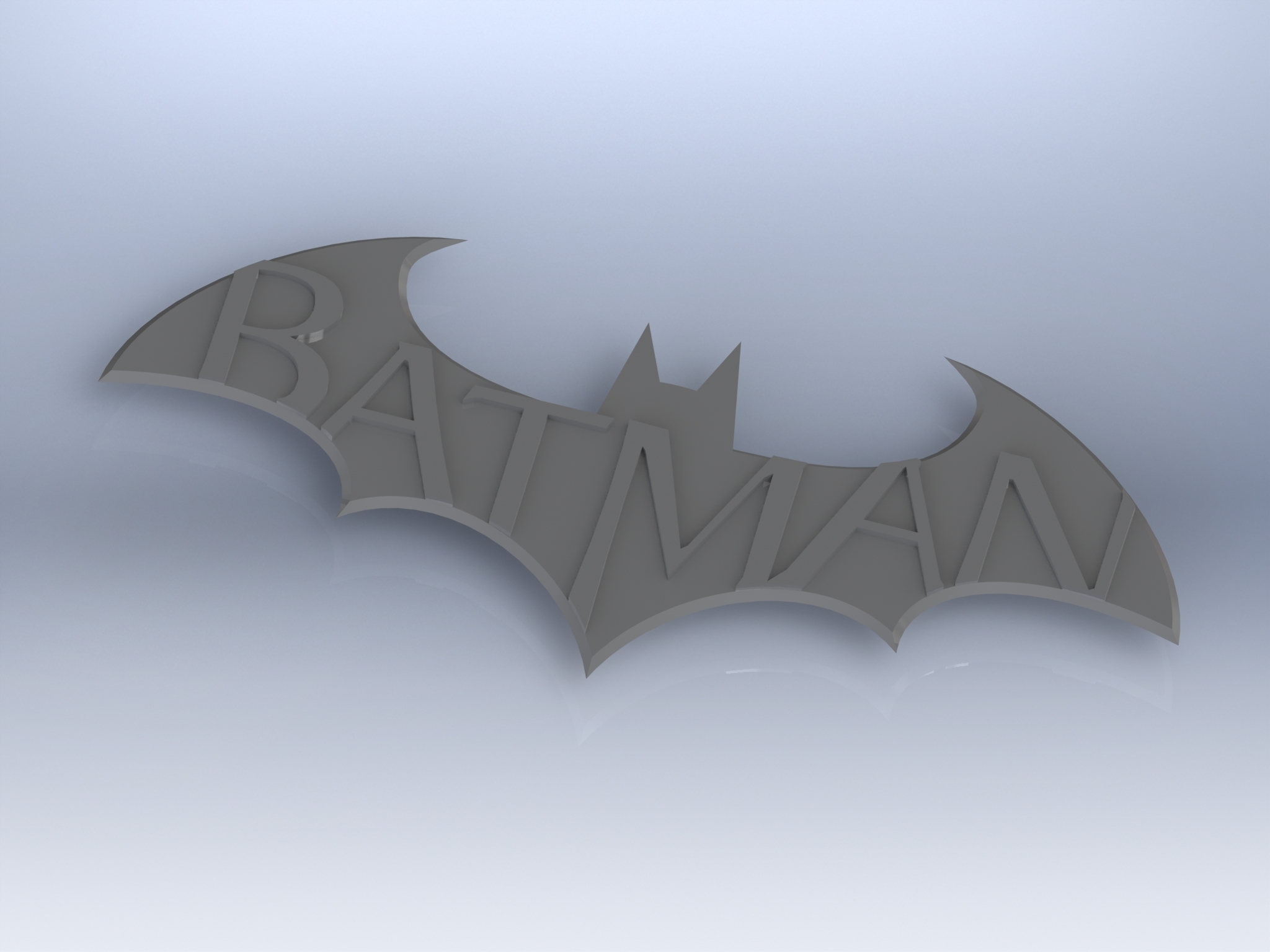 3D Printed Batman Arkham City Logo V1 by khantiger100 | Pinshape