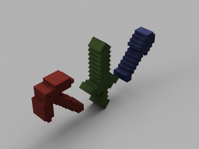 Minecraft Ferramentas Impressão 3D / Tools 3D Printing - Pinshape