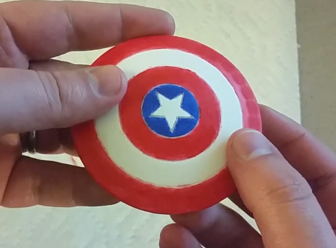 Mini Captain America Shield Magnet  3D Print 61832