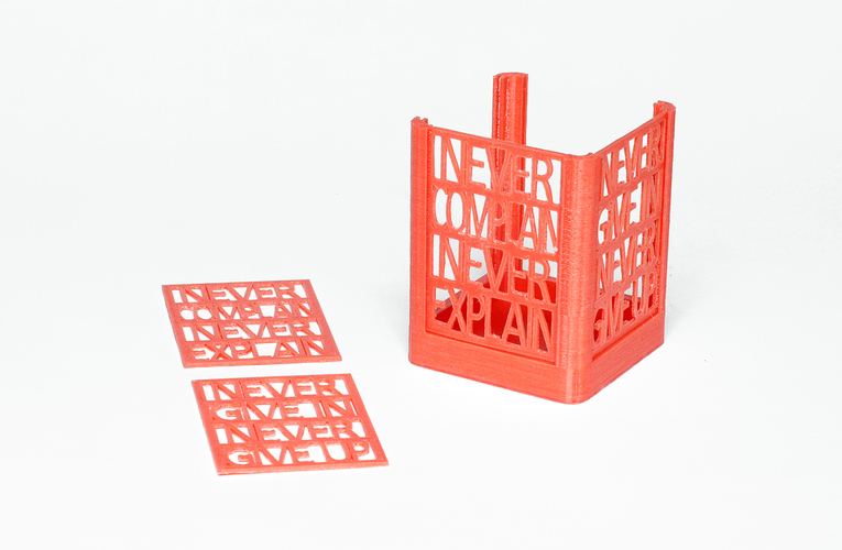 Never Surrender Desk Organizer 3D Print 61874