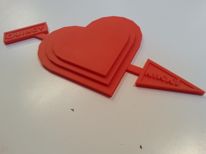 Valentine heart template for names 3D Print 62046