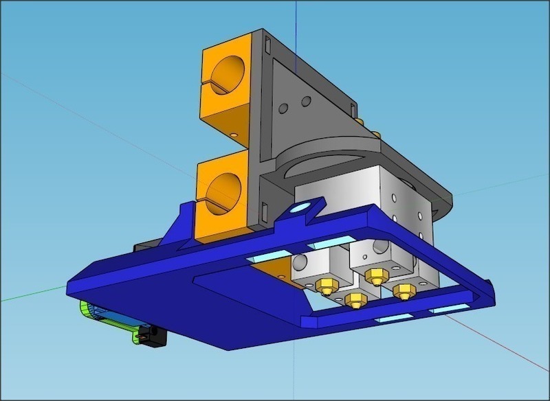 E3D Krakken Prusa i3 carriage with Fan, LED and Z-Stop bed level