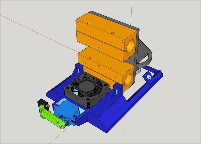 E3D Krakken Prusa i3 carriage with Fan, LED and Z-Stop bed level 3D Print 62186
