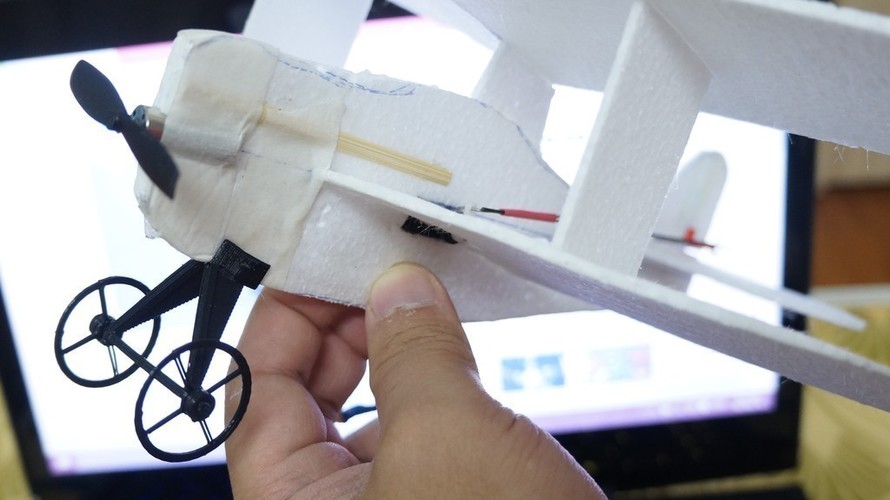 1 gram landing gear for super light Micro RC plane wing span 20c 3D Print 62211