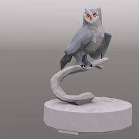 Winter Owl - Low Poly Sculpture Box - Thumbnail 1