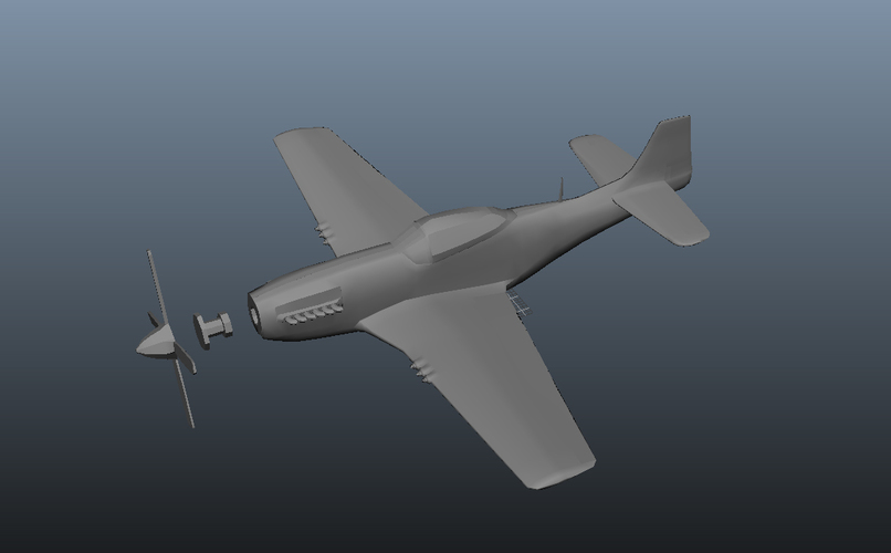 Mustang P-51 small model 3D Print 62336