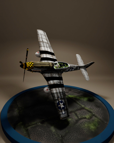 Mustang P-51 small model 3D Print 62348