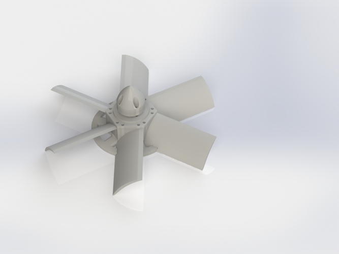 Segmented Fan for 8mm Shaft 3D Print 62385