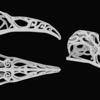 Small Filigree Raven skull 3D Printing 62489