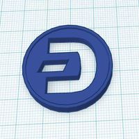 Small Dash Coin / Logo coin / cryptocurrency 3D Printing 62630