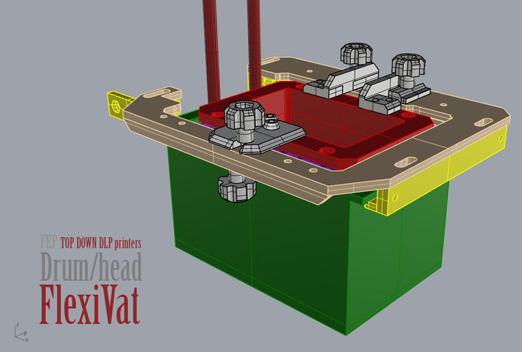 DrumHead FlexVat for Uncia printer. detachable version. 3D Print 62727