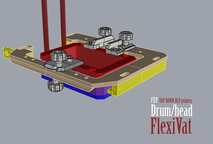 DrumHead FlexVat for Uncia printer. detachable version. 3D Print 62731