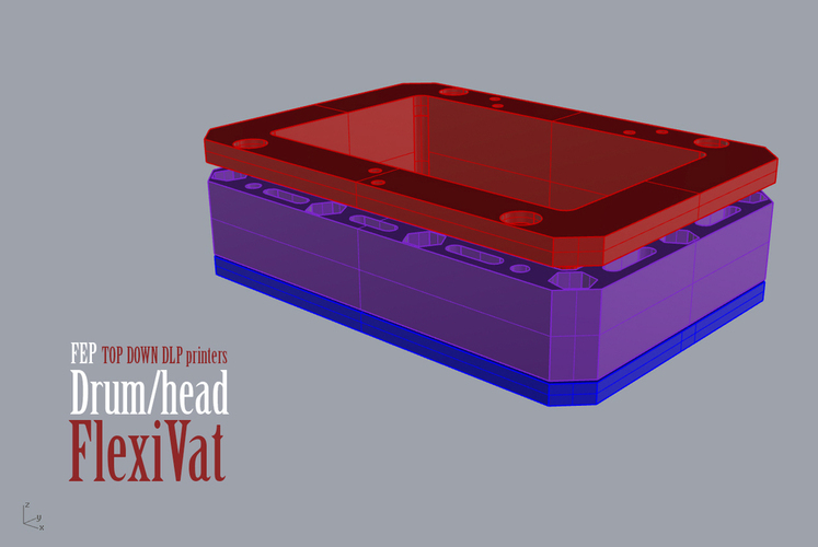 DrumHead FlexVat for Uncia printer. detachable version. 3D Print 62734