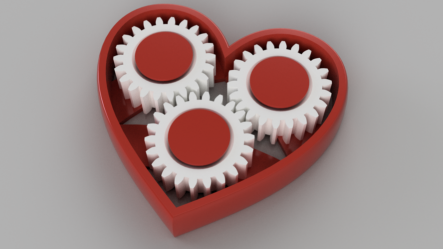 Geared Heart 3D Print 62929