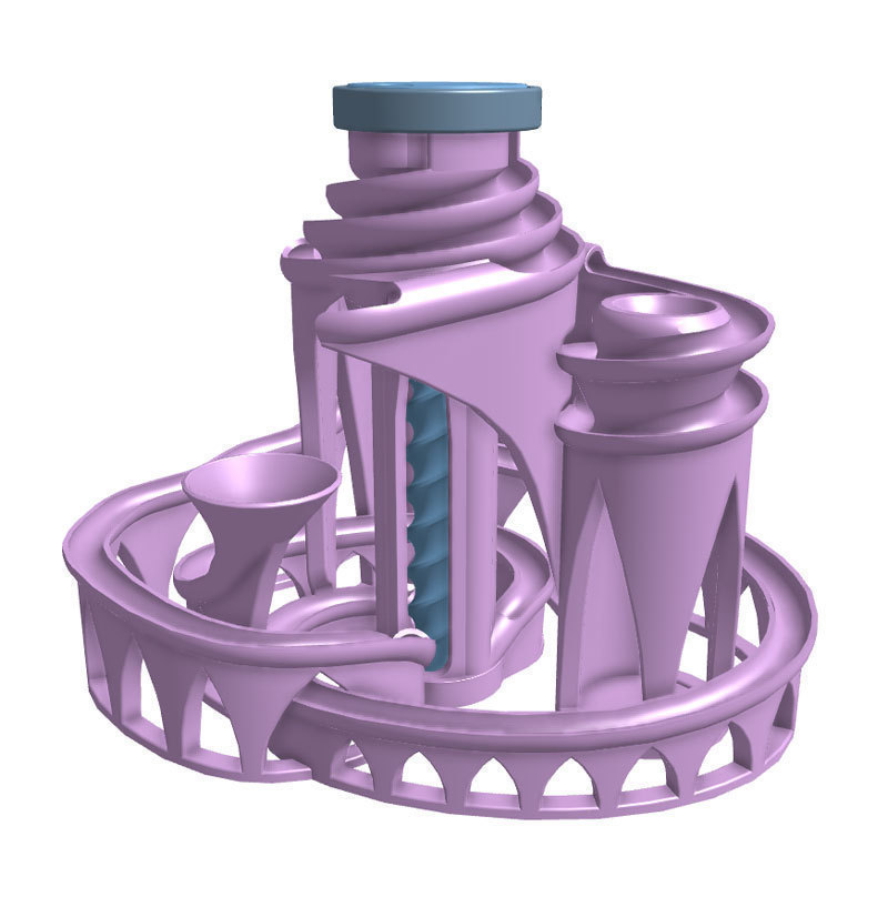 The Cyclone: triple lift, triple track marble machine