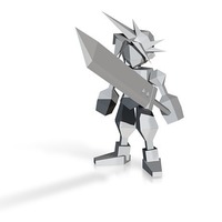 Cloud Strife Low Poly - Thumbnail 1