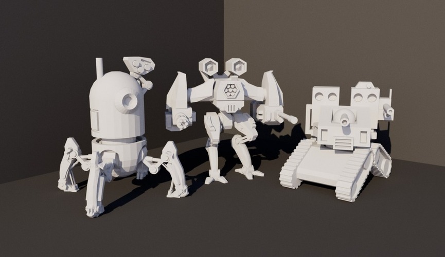 Robot Minifigure Trio 3D Print 63338